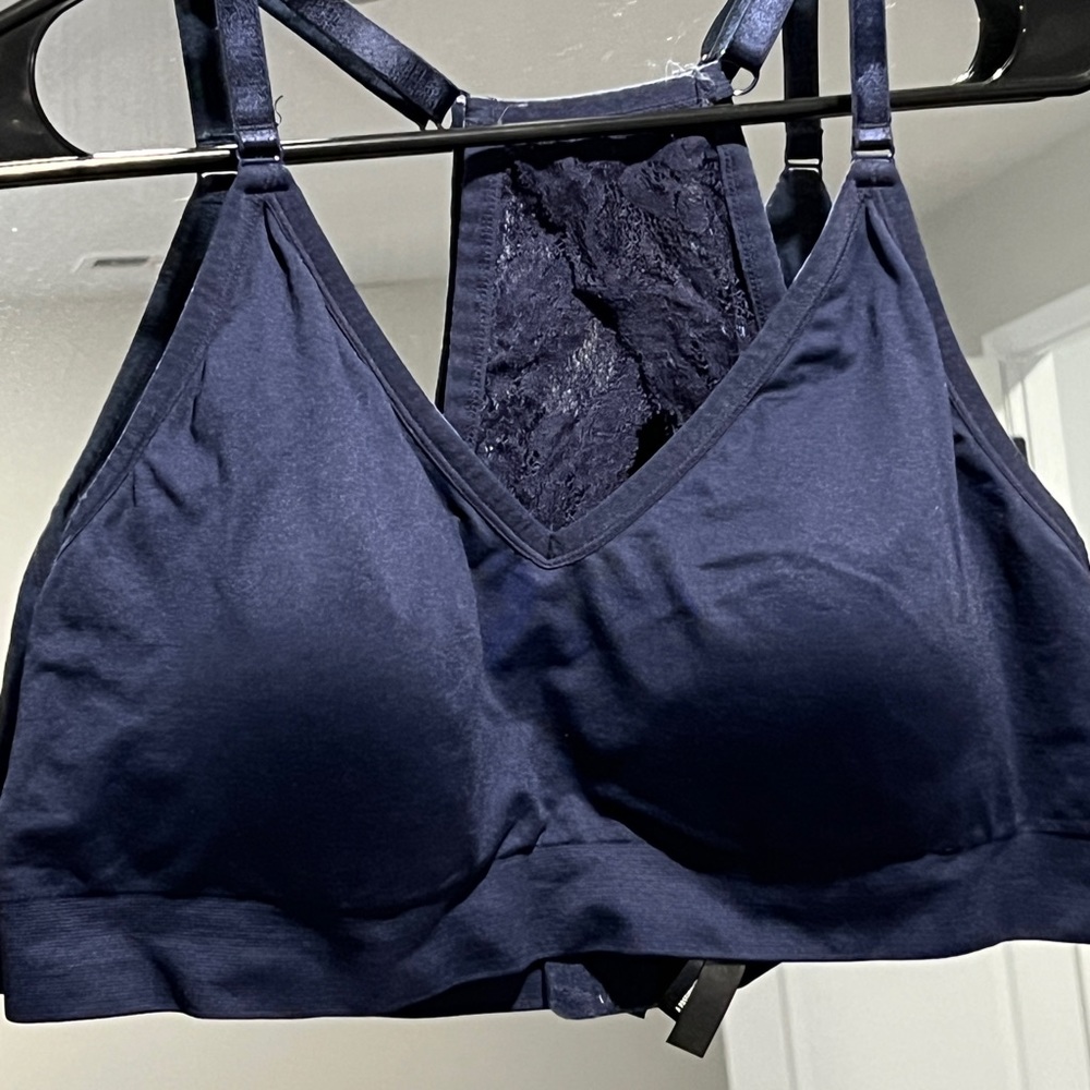Navy racer back bralette